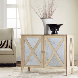 MH -Mirrored Two Door Cabinet in Weathered Oak - Products