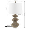 Laken 24.5" Minimalist Coastal Resin/Iron 3-Stack Cairn LED Table Lamp