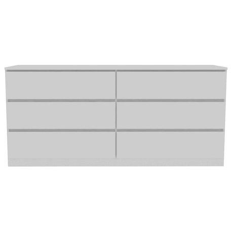FM FURNITURE Seul Modern Minimal Six Drawer Double Dresser with Superior Top