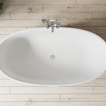 Aquatica Corelia™ Moss Green-Wht Freestanding Solid Surface Bathtub