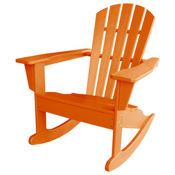 Polywood Palm Coast Adirondack Rocking Chair, Tangerine