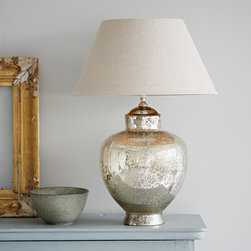 Large Mercurised Table Lamp - Table Lamps