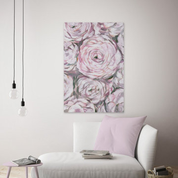 "Bunch of Peonies" Painting Print on Wrapped Canvas