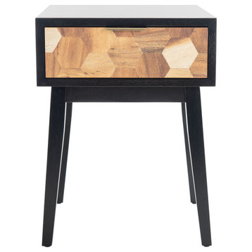Safavieh Nilo 1 Drawer Accent Table, Black/Natural