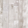 Harbored Light Grey Distressed Wood Panel Wallpaper, Bolt