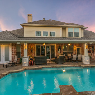 Outdoor Living Room With Summer Kitchen