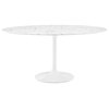 Lippa 60" Round Artificial Marble Dining Table in White