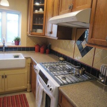 Country Kitchen with a Diamond Tile Backsplash