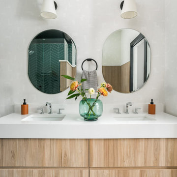 Lincoln Park Bathroom Remodel | Modern Geometric Tile | Chicago