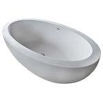Atlantis - Venzi PietraStone 42 x 75 Man Made Stone Freestanding Bathtub By Atlantis - PietraStone freestanding series style can be interpreted as both, contemporary and classic design allowing full enjoyment of deep soaking comfort.An oasis suddenly appears before you. The aroma of tropical citrus fills the air as you walk slowly towards a pool of pristine water. You hear the therapeutic sound of water flowing into the pool at your feet. Upon entering, you feel the soothing water gently massage your body. While you bathe, slowly the experience overwhelms your senses as you drift away.