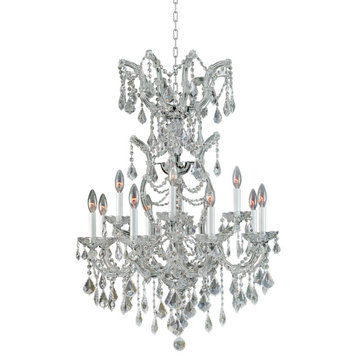 Artistry Lighting Alexandria Collection Hanging Crystal Chandelier 26x38, Chrome
