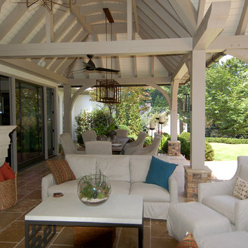 Rustic-Contemporary Poolside Porch