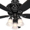 Hunter Fan Company 54" Promenade Ceiling Fan With LED Light/Remote, Gloss Black