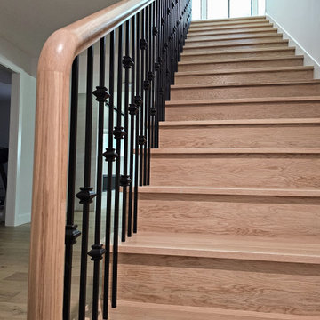 Project #120 | White Oak Staircase with Iron Balusters