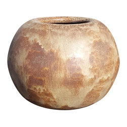 Mexican Glazed Bowl Cream - Outdoor Pots And Planters