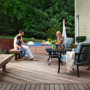 Wood Deck around Hot Tub