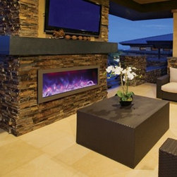 Amantii Slim Electric Outdoor Fireplace 50 Inch - Outdoor Fireplaces