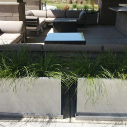 Modern Custom Fiberglass Planters with Aluminum Armorcoat - Products