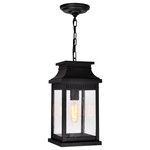 CWI Lighting - Milford 1 Light Outdoor Black Pendant - Ready to shine an abundance of light onto your space is the Milford 1 Light Short Outdoor Black Pendant. It features a classic lantern silhouette with its black metal frame and clear glass shade panels. When paired with a filament bulb, this hanging outdoor lamp with adjustable height can bring ample illumination and style to your outdoor entertainment area.  Feel confident with your purchase and rest assured. This fixture comes with a one year warranty against manufacturers defects to give you peace of mind that your product will be in perfect condition.