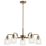 Kichler Lighting - Kichler Lighting 52398WBR Aivian, 5 Light Chandelier - Canopy Included: Yes  Shade IncAivian 5 Light Chand Weathered Brass Clea *UL Approved: YES Energy Star Qualified: n/a ADA Certified: n/a  *Number of Lights: 5-*Wattage:75w A19 Medium Base bulb(s) *Bulb Included:No *Bulb Type:A19 Medium Base *Finish Type:Weathered Brass