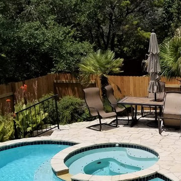 Cedar Deck with Fortress Railing & Cedar Good-Neighbor Fence