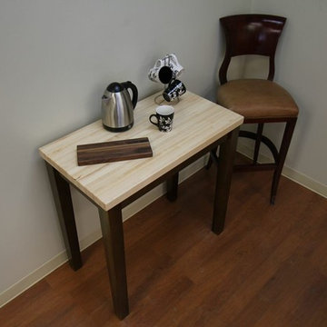 Butcher Block Country Kitchen Island and Walnut Bar Board