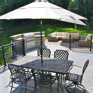 Multi Level Deck and Patio Creates a Seamless Flow Over in Towaco, NJ