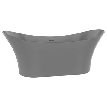 Ocean Solid Surface Freestanding Tub, Gray