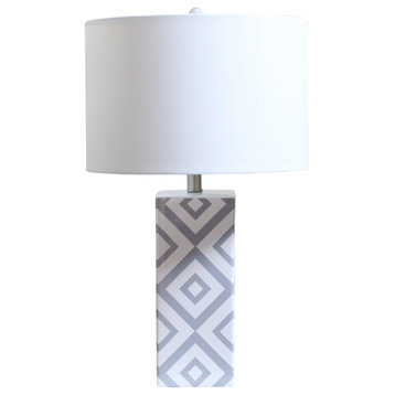 Table Lamp, White/Gray