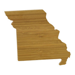 CuttingBoards.net - State Shaped Cutting Boards, Natural Bamboo, Missouri - Cutting Boards