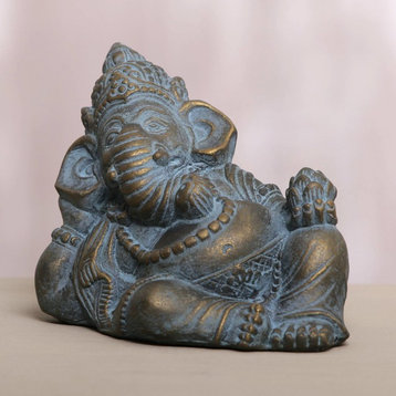 Novica Tranquil Ganesha Cast Stone Sculpture