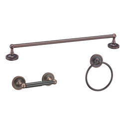Designers Impressions - Naples Series 3 Piece Oil Rubbed Bronze Bathroom Hardware Set - Towel Bars