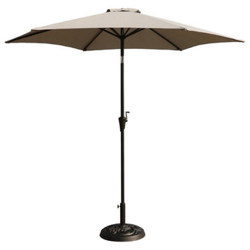 9' Pole Umbrella With Carry Bag and Base, Gray