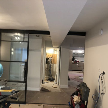 Steel & Glass Sliding Double Doors Wall
