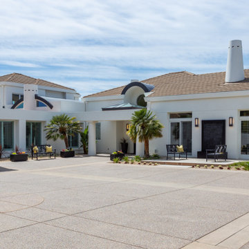 Exterior Front Entry and Water Feature