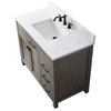 Jasper 42" Bathroom Vanity, Textured Gray, Ariston White Engineered Stone