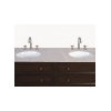 Simplicity Granite Top Double Sink Bathroom Vanity, Dark Chestnut Brown