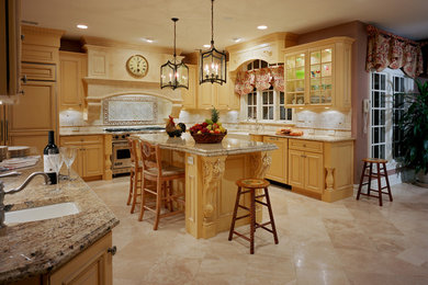 Inspiration for a mid-sized mediterranean kitchen remodel in Boston