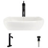 R2-5011-B Biscuit Porcelain Vessel Sink, R9-7001 Faucet, Antique Bronze