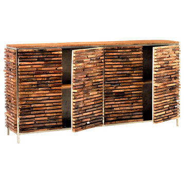 80" Slim Rustic Plank Mango Wood Sideboard Buffet