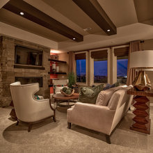 Fireplace and ceiling