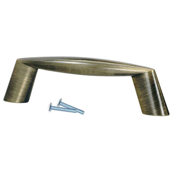 Modern Slanted Style 3" Centers Rustic Brass, Cabinet Pull Handle