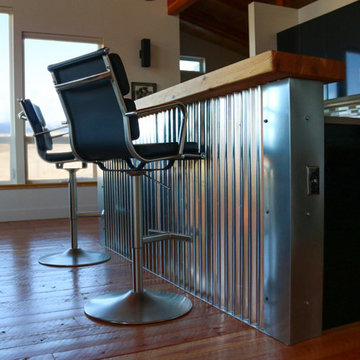 Galvanized Corrugated Kitchen Island