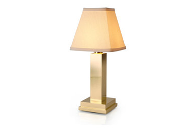 Albert Cordless Table Lamp (Brass / Cotton shade)
