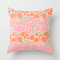 Fiona Pink Orange Green Accent Throw Pillow - Decorative Pillows