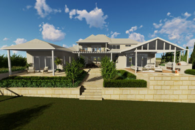 Large contemporary home design in Perth.