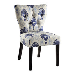 Office Star - Ave Six&reg; Andrew Medallion Ikat Blue Accent Chair - Bar Stools And Counter Stools
