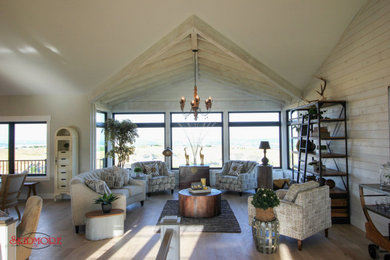 Inspiration for a farmhouse living room remodel in Other