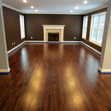 HEAD OF THE HARBOR NEW BUILD: RED OAK INSTALLED, SANDED w PROVINCIAL STAIN