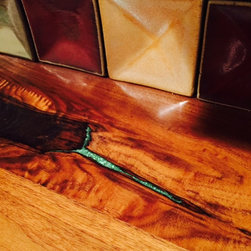 DeVos Woodworking Rustic Walnut Countertop with Turquoise Inlay - Kitchen Countertops
